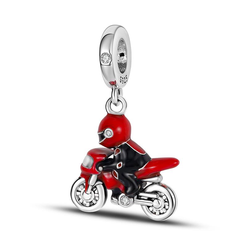 925 Silver Mushroom Pomegranate Red Series Charms Beads Pendant Fit Fine Bracelets S925 DIY Jewelry Gifts