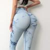 Women Gym High Waist Yoga Seamless Pants Sports Clothes Stretchy Tie Dye Athletic Exercise Fitness Leggings Pants