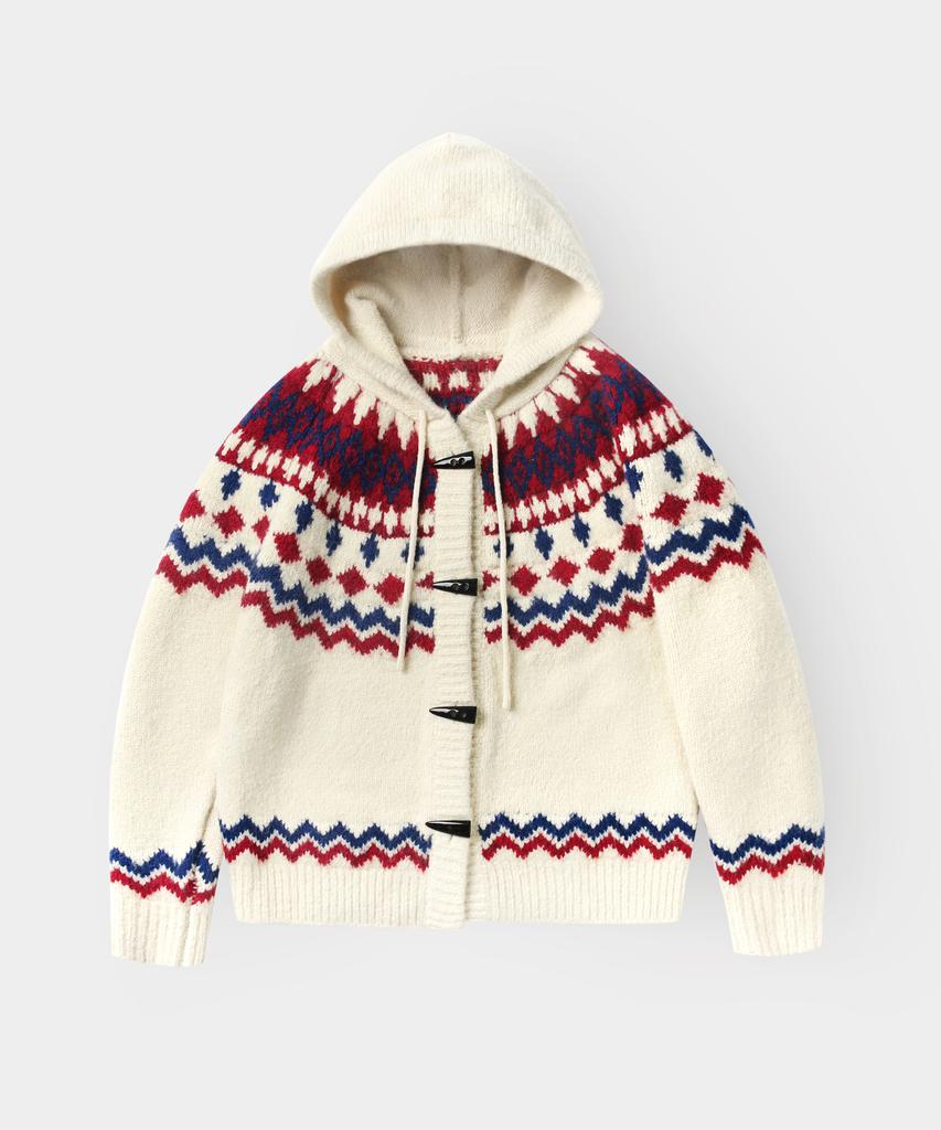 INDUST Nordic Hooded Knit Cardigan_Gray