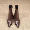 Pointed Toe Booties Women's Belt Buckle High Heels Fall/Winter New Fashion Block Heel Outside Wear