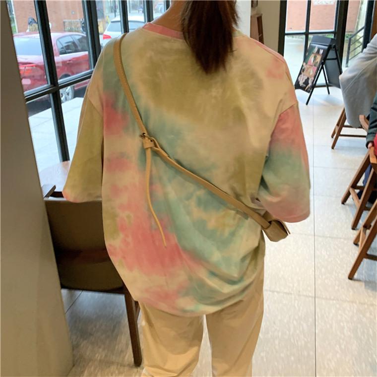 2025 Sommarmode Dam T-shirts koreanska tie dye-tryck grafisk T-shirt Femme Harajuku avslappnad lös skjorta y2k toppkläder T-shirt kvinna streetwear
