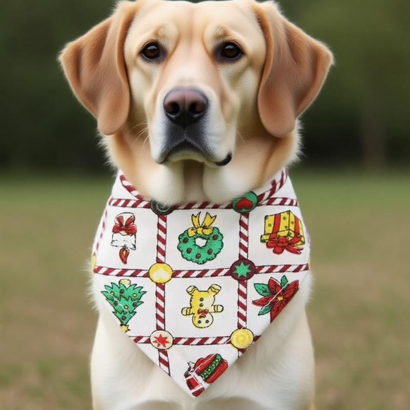 Christmas Triangle Pet Drool Towel,Santa Deer Cartoon Printed Dog Scarf Collar,Polyester Cat Bib,Dog Drool Towel | Pets Supplise