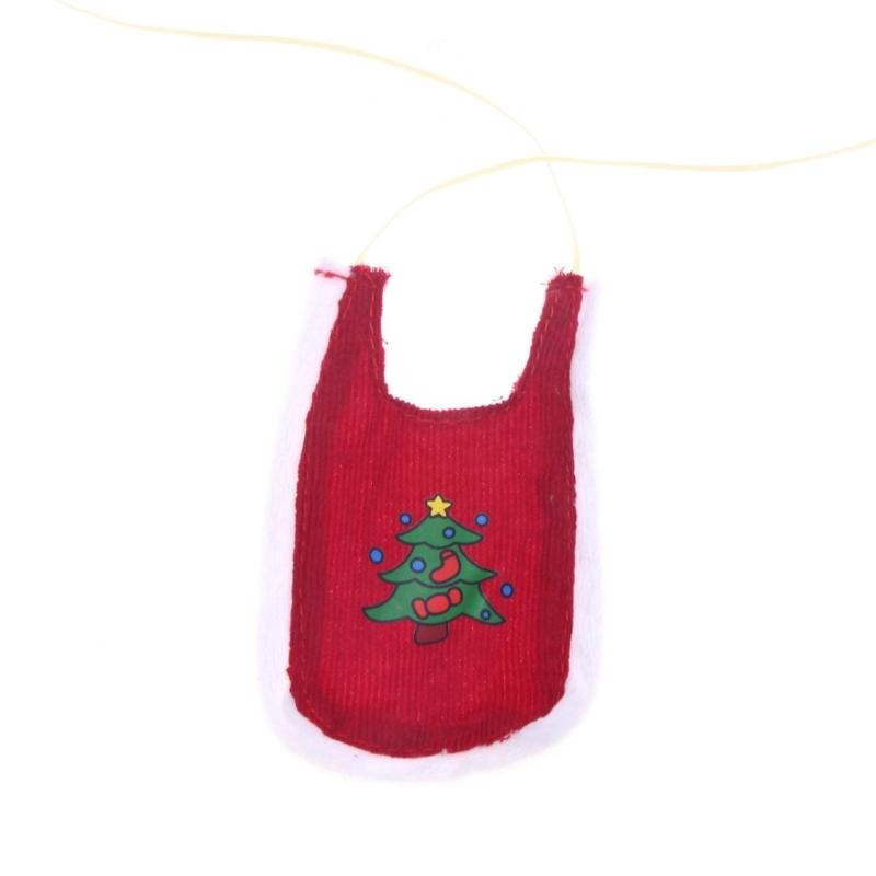 Adorable Doll Clothes Headwear Designed For Dollhouses Figures Santa Hat And Green Top Display Photo Props