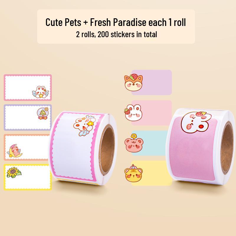 Waterproof Cartoon Name Stickers for Kids' Items - School Bag, Water Cup, and More