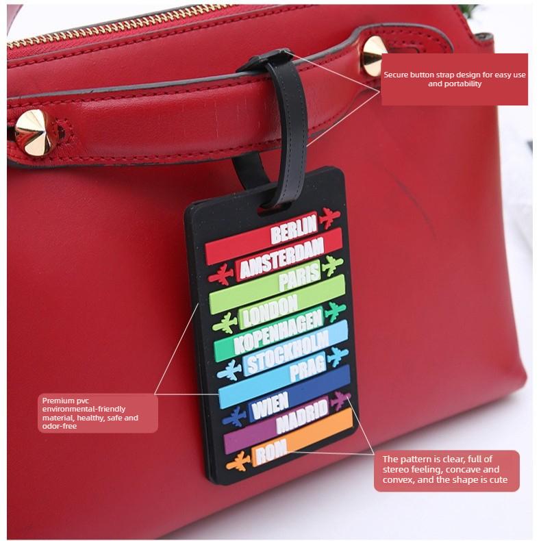 2026 New Creative Three-dimensional Letter Double-sided Soft Rubber Pvc Luggage Tag, Wear-resistant and Anti-lost Boarding Pass
