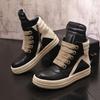 ModeMänner Echtes Leder Schuhe Sneakers Herrenstiefel Mode Lässige Stiefeletten Mann Männlich Plateauschuhe für Männer Designer Luxusschuhe