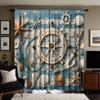 2pcs HD Sea Meets Sky Shell Decoration Curtain Blue Tie Digital Printed Curtain Home Decoration Style Decoration Living Room Bed