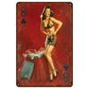 Transformez vos intérieurs avec élégance: 1PC Art Mural Métal Vintage Embelli avec des Femmes Sexy, Convient à Tout Bar