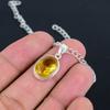 Yellow Citrine 10x14 S Lock Chain Pendant HandCrafted Fine Polished 925 Sterling Silver Pendant with Morden Design Gift for Wedding Bridal
