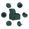 Vidaxl Electric Recliner, Dark Green, Fabric Upholstered