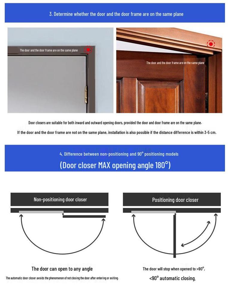 Hydraulic Silent Fireproof Automatic Door Closer with Non-Positioning Push-Pull Mechanism