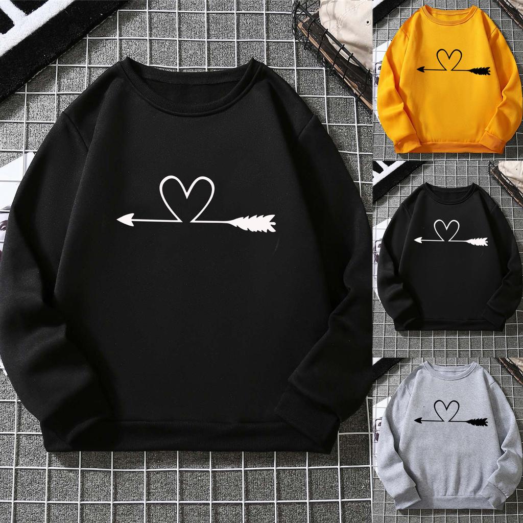 Winter new round neck hoodie printed with fleece 6934