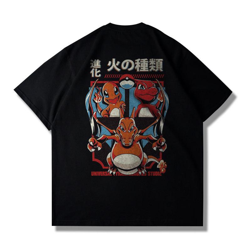 Newly Released Pokémon Pikachu Themed Shortsleeved Tshirt for Men and Women Extra Thick Loosefitting with A Dropped Should