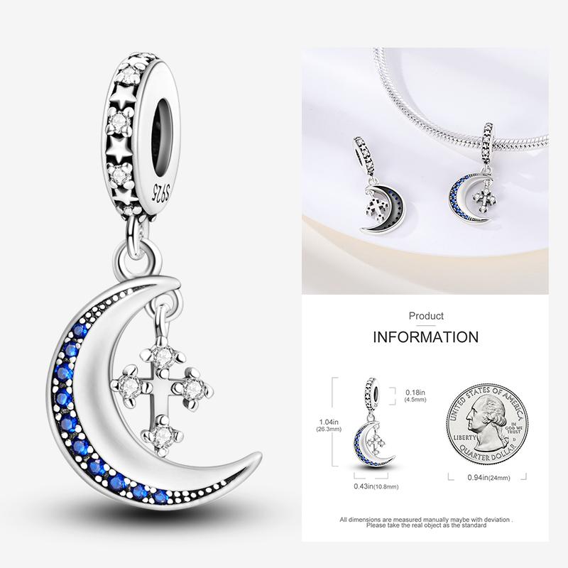 Latest In Star Moon Sun Charm Bead Elements Suitable For Pandach Authentic Bracelet Style Women Genuine Copper Pendant Piece Bead Components Jewelry