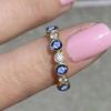 Huitan Trendy Round Cubic Zirconia Ring for Women CopperColor/Gold Color Statement Female Accessories Daily Wear Luxury Jewelry