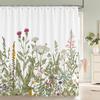 Nordse stijl Bloem Blad Plant Bedrukte Stof Douchegordijnen Bloemen Badscherm Waterdichte Producten Badkamer Decor met Haken