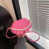 Shell Shaped Crossbody Bag Fashion Mini Shoulder Bag Womens Faux Pearl Chain Handbag KTB