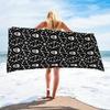 1Pc Skull Pattern Beach Towel, Suitable For Seaside, Swimming Pool Bathroom Camping Travel Yoga Fitness Multipurpose Beach Towel
