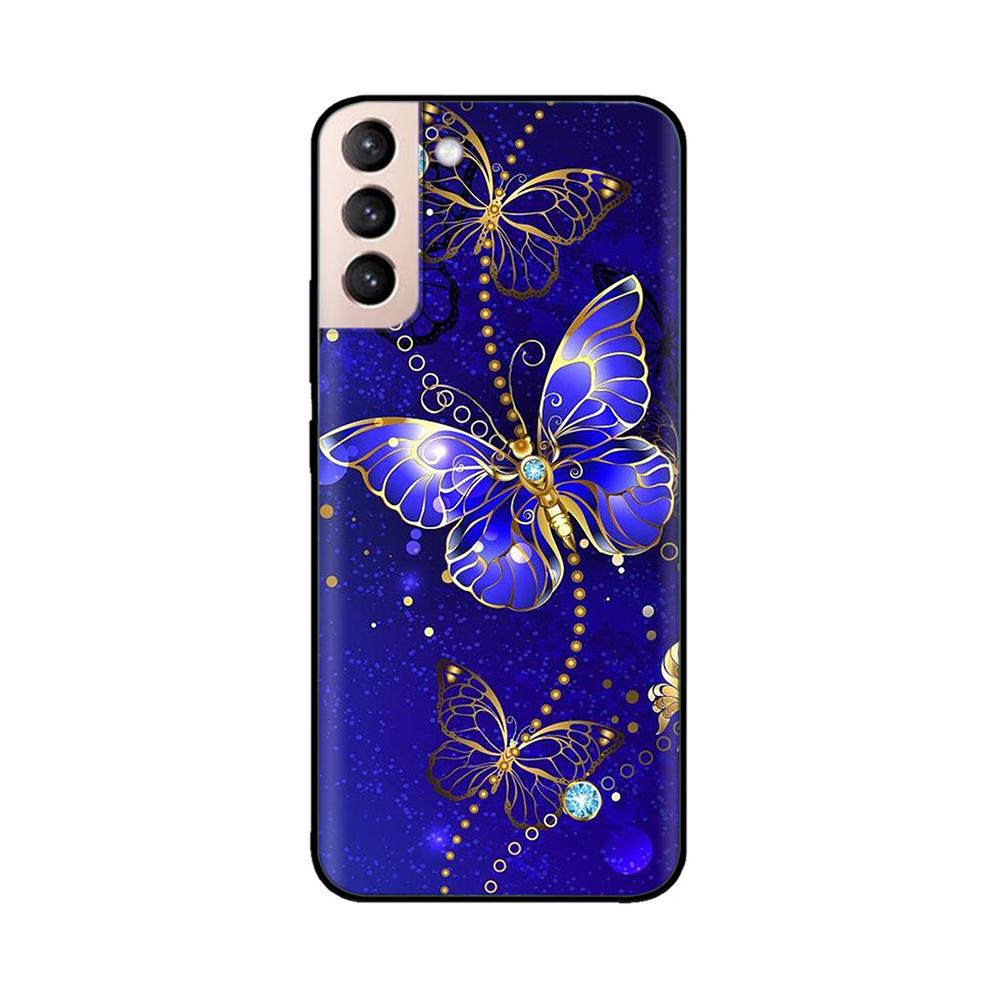 For Samsung Galaxy S21 Plus Case S21 ULTRA Heart-Butterfly Funda For Samsung S21 FE Case S 21 Protection Liquid Silicone Cover