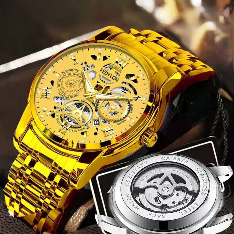 Men's Non-mechanical Watch Fully Automatic Waterproof New Large Dial Hollow Men's Watch