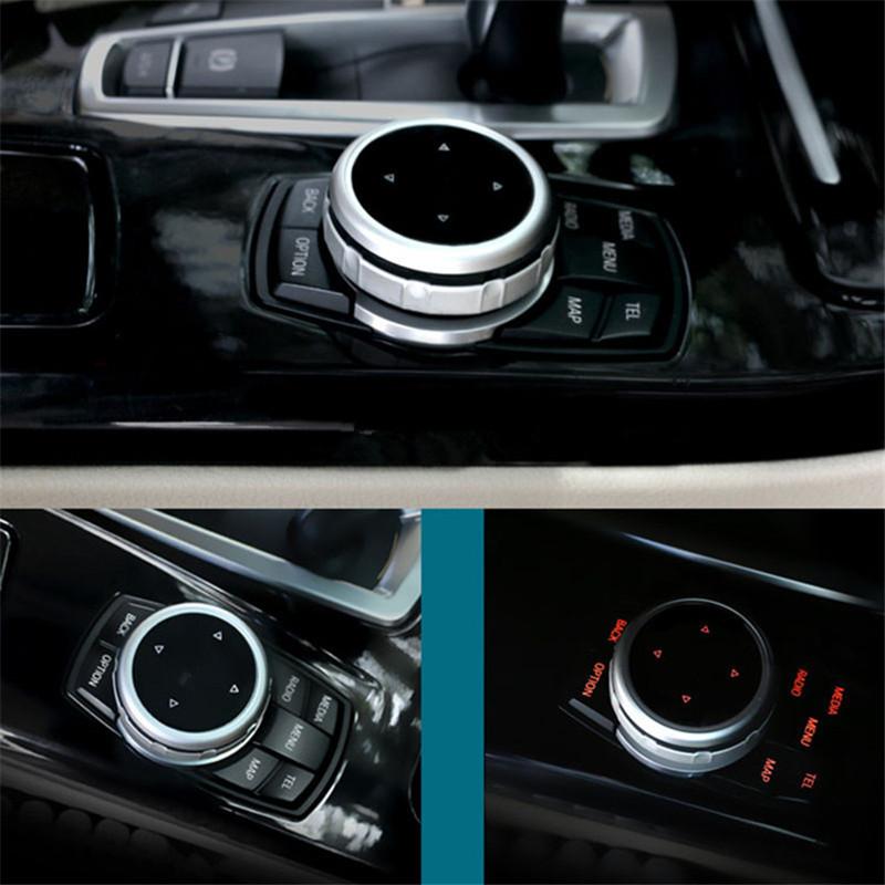 IDrive Auto Multimedia Tasten Abdeckung M Emblem Aufkleber Für BMW X1 X3 X5 X6 F30 E90 E92 F10 F18 F11 F07 GT Z4 F15 F16 F25 E60 E61
