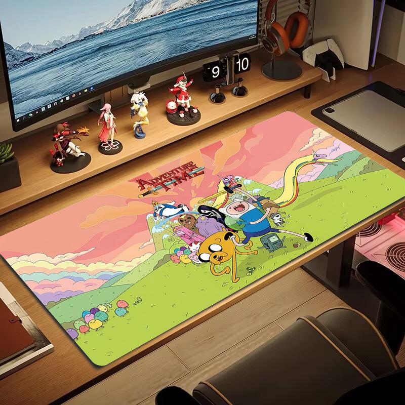 Adventure Time Lace Solid Color Mouse Pad Large Gaming Table Cushion Non-slip Laptop Tablet Big Mousepad XXL Mat Mini PC Playmat With Lock Edge