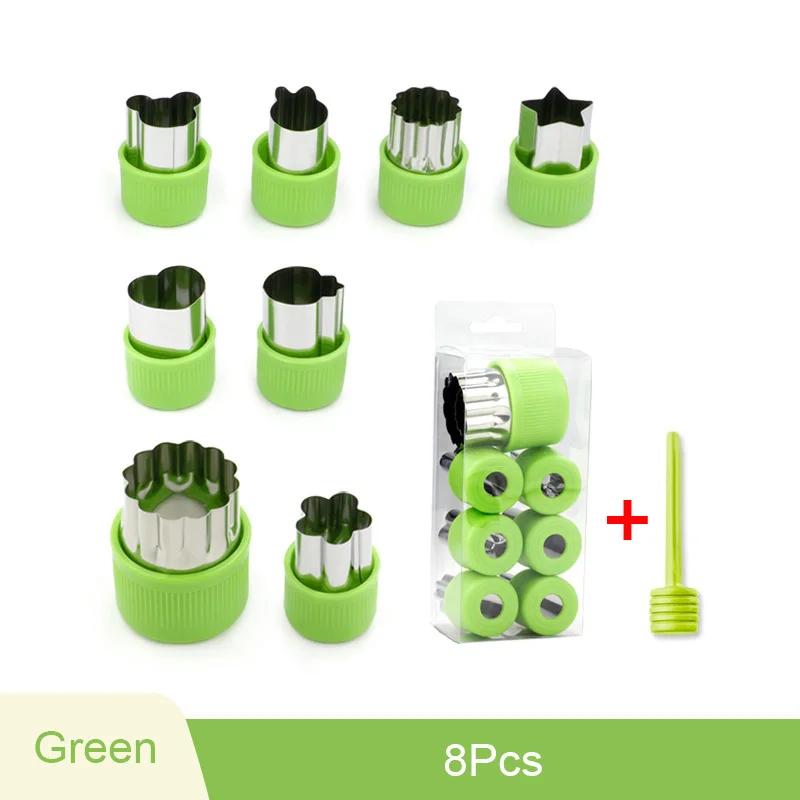 6-8pcs Cookie Cutter Embosser Vegetable Cutter Portable Stainless Steel Fruit Cutting Die Kitchen Accessories Baking Tools