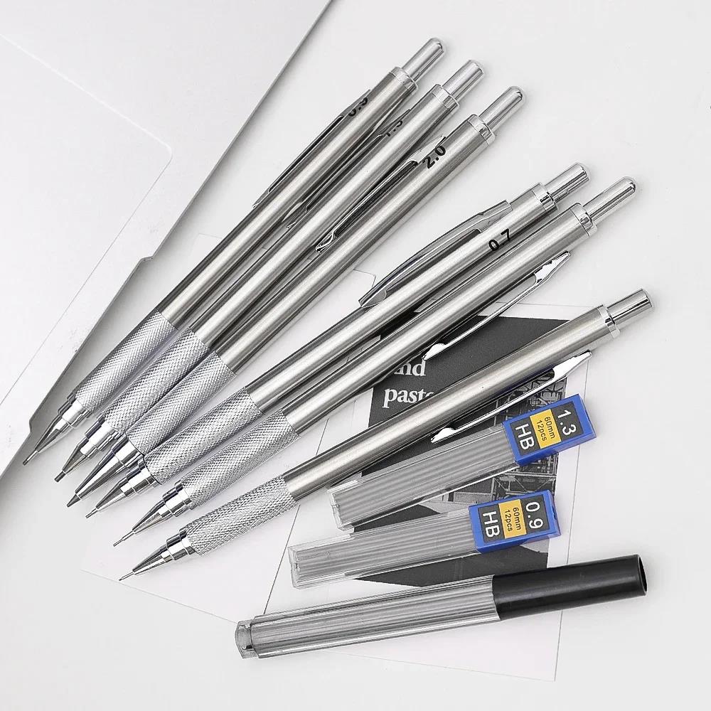 Mechanical Pencil Set 0.3 0.5 0.7 0.9 1.3 2.0mm Full Metal Art Drawing Painting Automatic Pencil For School Supply Home & Office