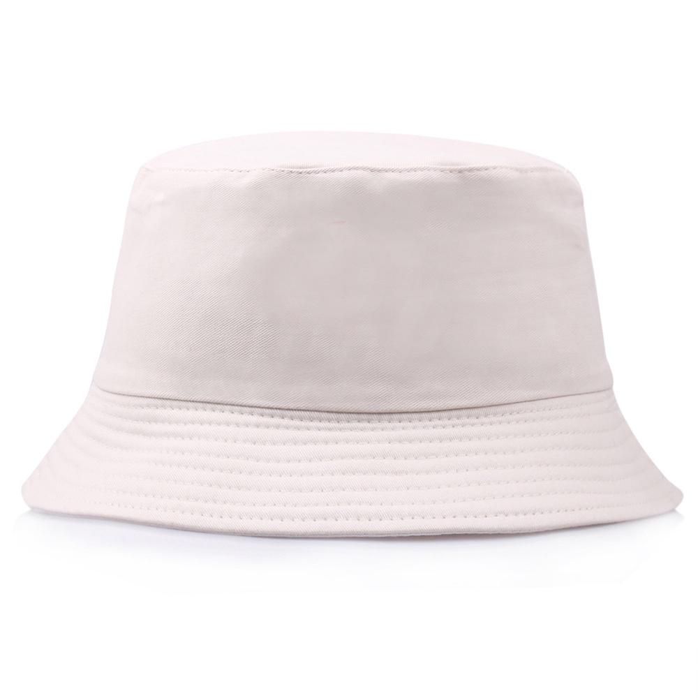 Hwcap Effen Kleur Vissershoed van Puur Katoen met Geborduurd Logo, Draagbare Bucket Hat Voor Zonbescherming