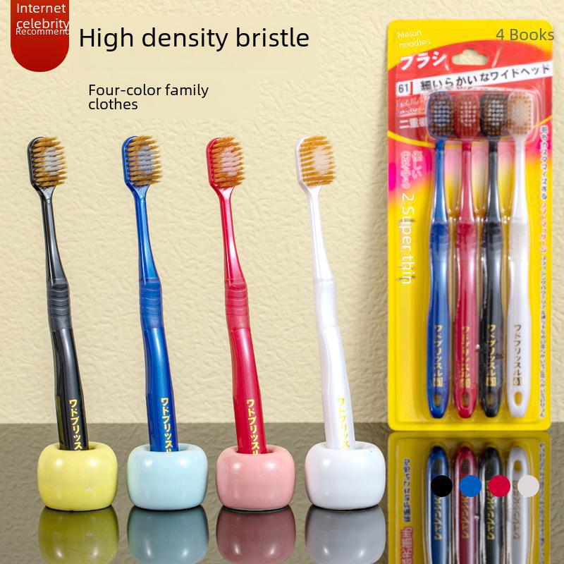 Japanese Soft Bristle Wide Head Toothbrush Set for Adults