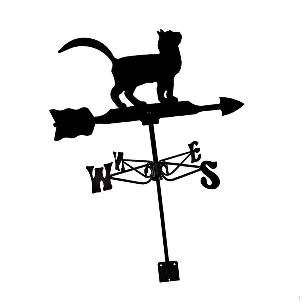 Black Wrought Iron Weathervane Direction Indicator Farm Scene Classic Weather Vane Outdoor for
