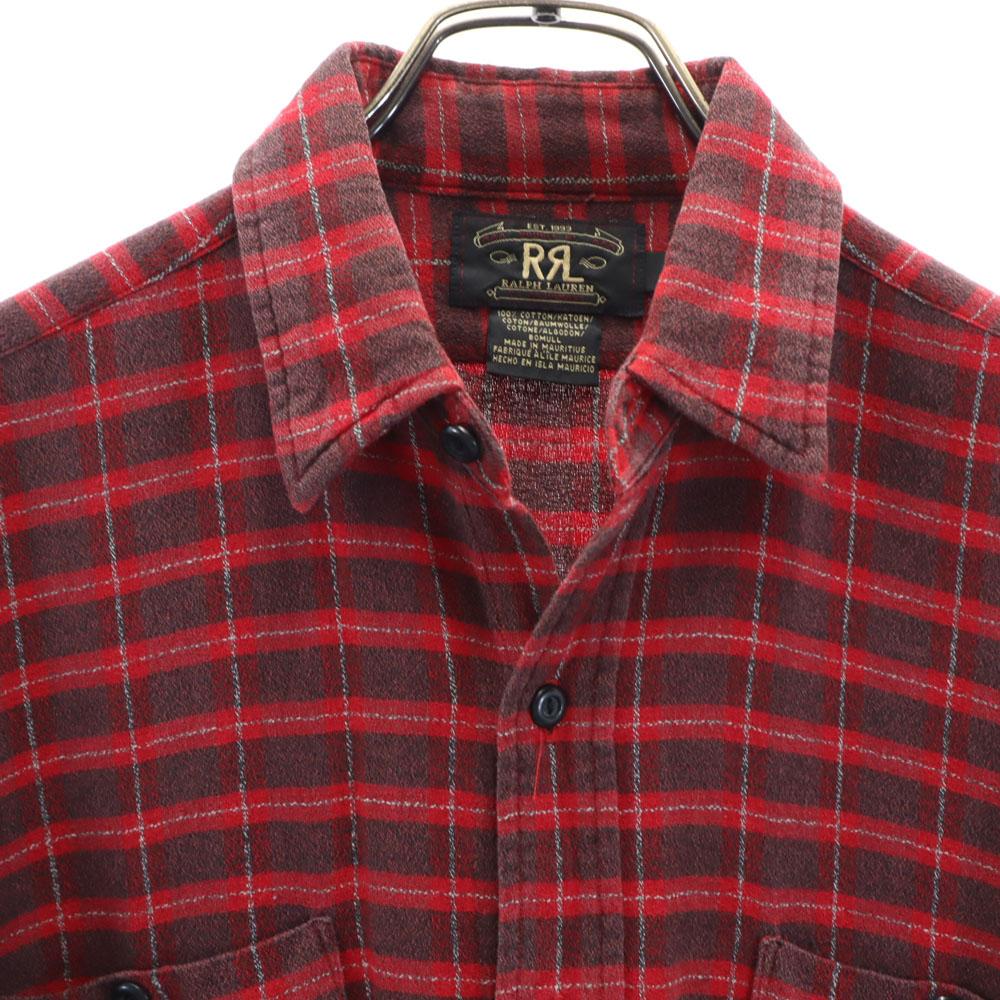 RRL 90s Red 3 Stars Initial Tag Old Long sleeve Check shirt Ralph Lauren Men's Used