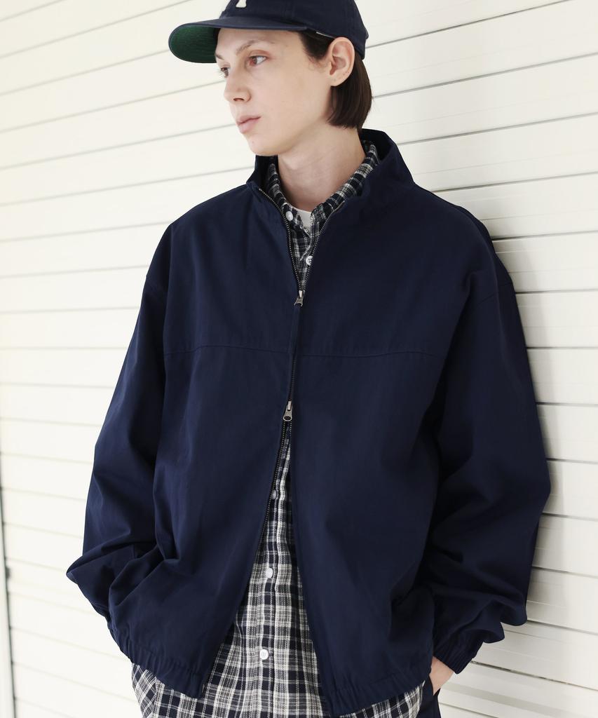 Moderment 2-Way Full-Zip Oversized Cotton Jacket [Navy]