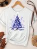 (Asian Size)  Merry Christmas Tee Top festival New Year Holiday Casual letter trend cute Women Print Lady Short Sleeve Fashion Graphic T-shirts