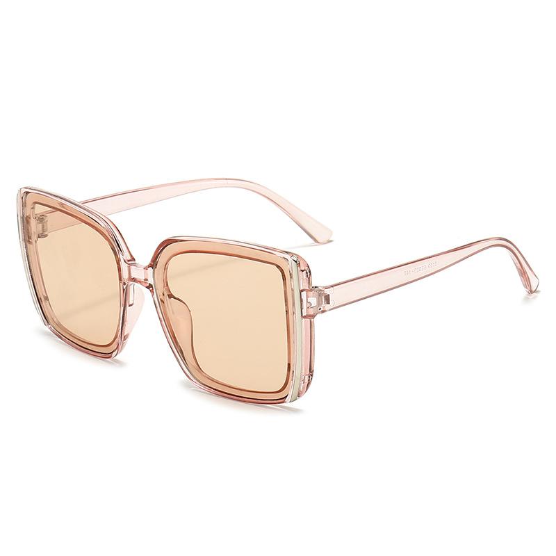 Quadratische Sonnenbrille Damen Großer Rahmen Brille Sonnenschutz Schlichter Stil