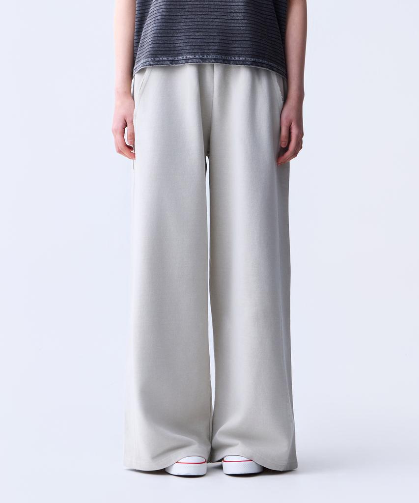 ADERNM Vintage Raw Edge Wide Pants Beige