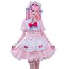 [Milky Time] Sakuna Yuki VTuber Halloween Cosplay, Women's Pink Maid (M)