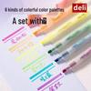 Deli SK620 Fluorescent Highlighter Set - Colored Thick Markers for Students