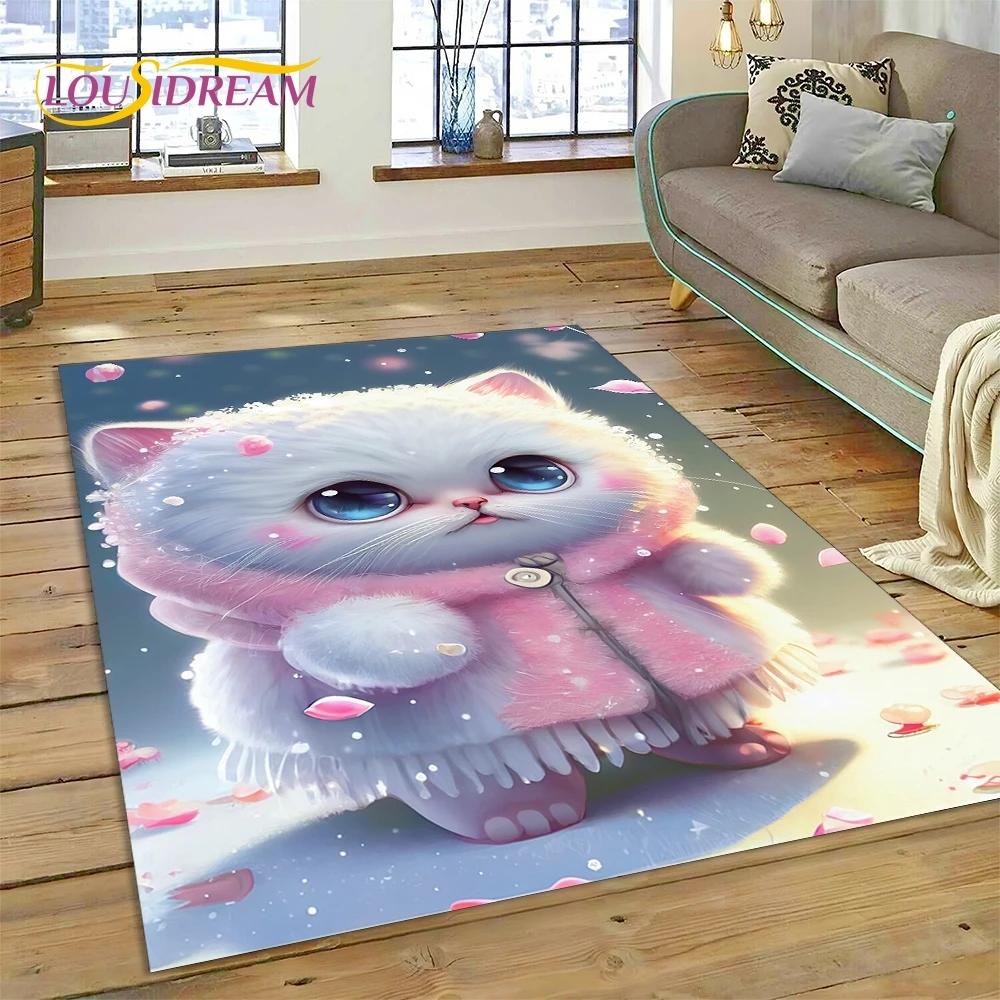 Pisică Persană, Pisică Calico Drăguță, Covor Tip Covoraș cu Desene Ragdoll pentru Dormitor, Sufragerie, Decorațiune Canapea Acasă, Covoraș Mare Decorativ pentru Podea Copii