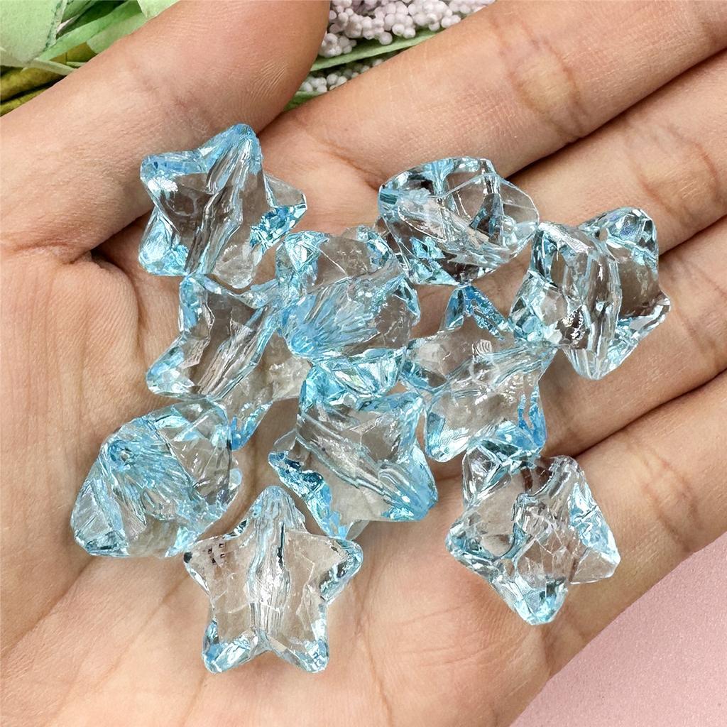 High Quality Clear Crystal 18.5mm Bracelet Making DIY Accessories 10pcs Five-pointed Star Beads for Necklace Acrylic Beaded Material