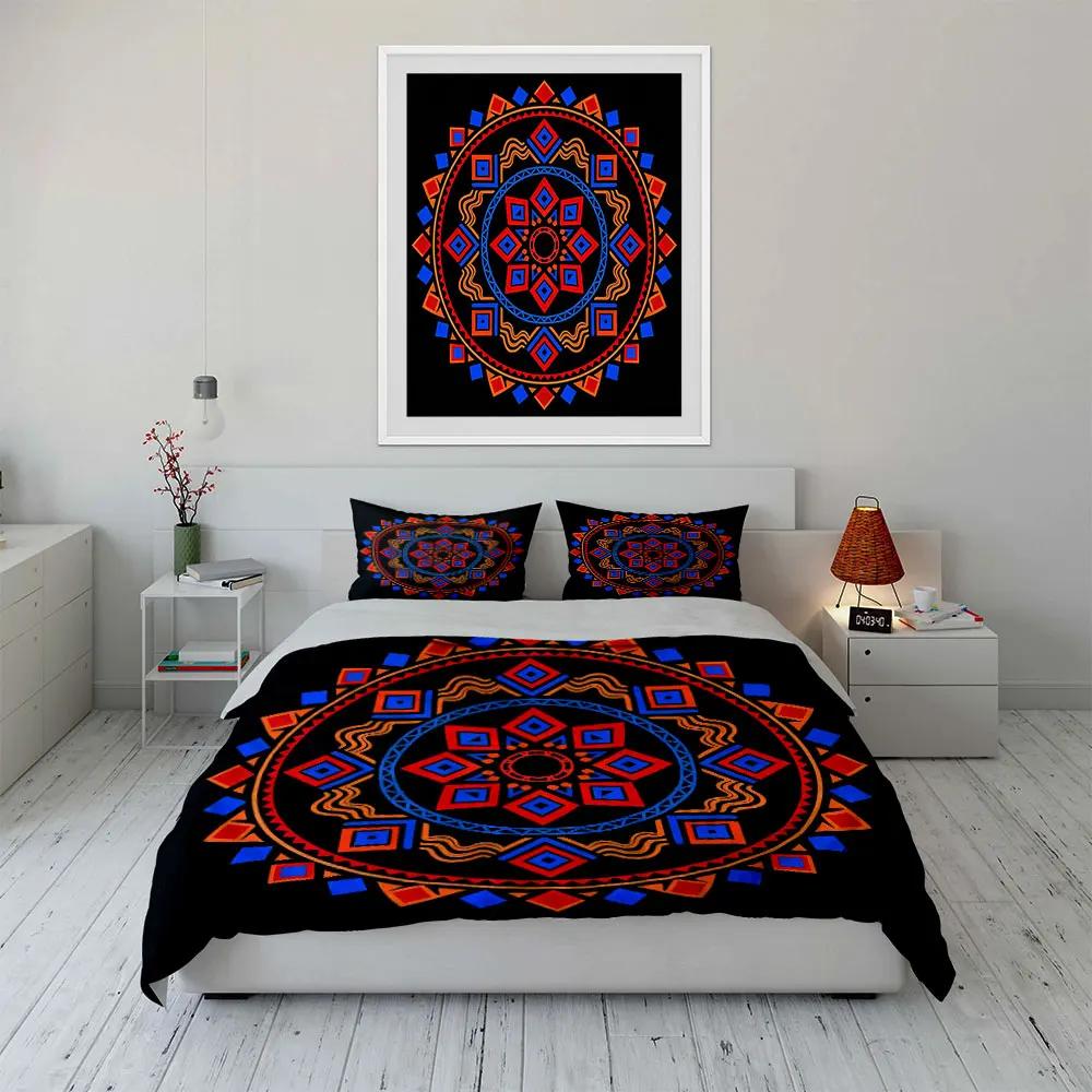 Geometric Mandala Decor Set Soft Comfortable Duvet Cover Bedding Set Included 1*Duvet Cover & 2*Pillowcases Gift