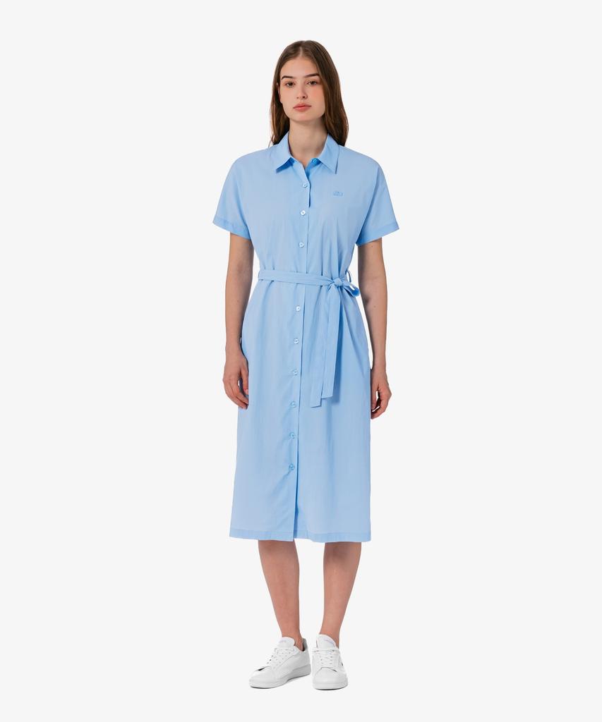 Lacoste Women'S Belted Short Sleeve Shirt Dress Ef306E-56G Aey