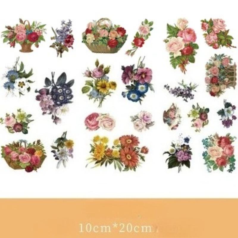 3Pcs Cartoon Flower and Leaf Stickers DIY Diary Stickers Scrapbook Cute Stationery Diary Supplies Material Decoration Stickers