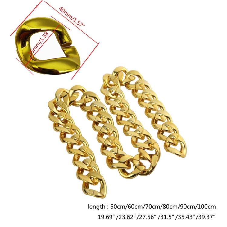Big Chunky Necklace Rapper Fake Gold Chain Costume Performance Props Jewelry