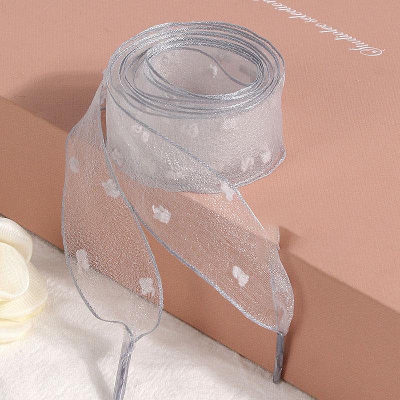 1 paar 2,5 cm brede schoenveters Transparant Tule Lint Schoenveters voor Dames Meisjes Mode Vervangende Schoenveters voor Vrijetijdsschoenen