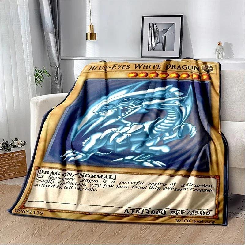 Deka anime Yu Gi Oh Card Throw Deka Modré oči Bílý drak Anime Cartoon Měkká plyšová deka Ložnice Přehoz přes postel Domácí dekorace
