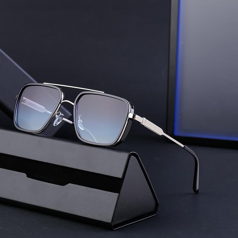 Vintage Punk Sunglasses Men Sunscreen Box Sunglasses Men Shades