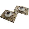 Boxed Ready Gifting Japanese Present That Will Delight Foreigners. Kimono-style Obi-patterned Set Two Traditional-style Tea Mats (Kinka).
