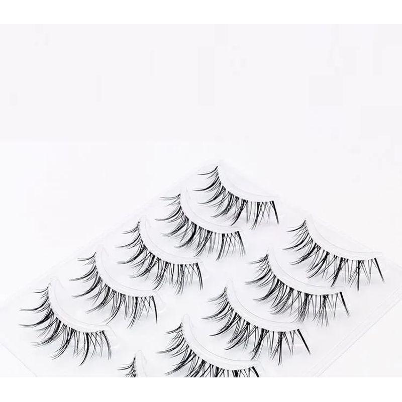 Lashie - Set of 5 Pairs: Natural Wispy Clear Band False Eyelashes