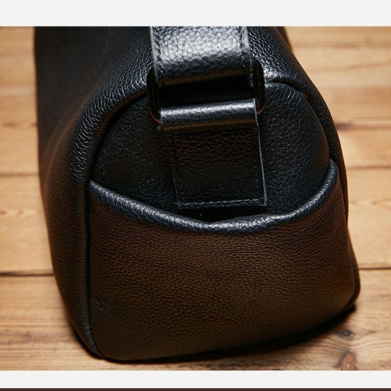 Youth Pillow Genuine Leather Crossbody Bag Men's Top-grain Cowhide Single-shoulder Bag Cycling Backpack